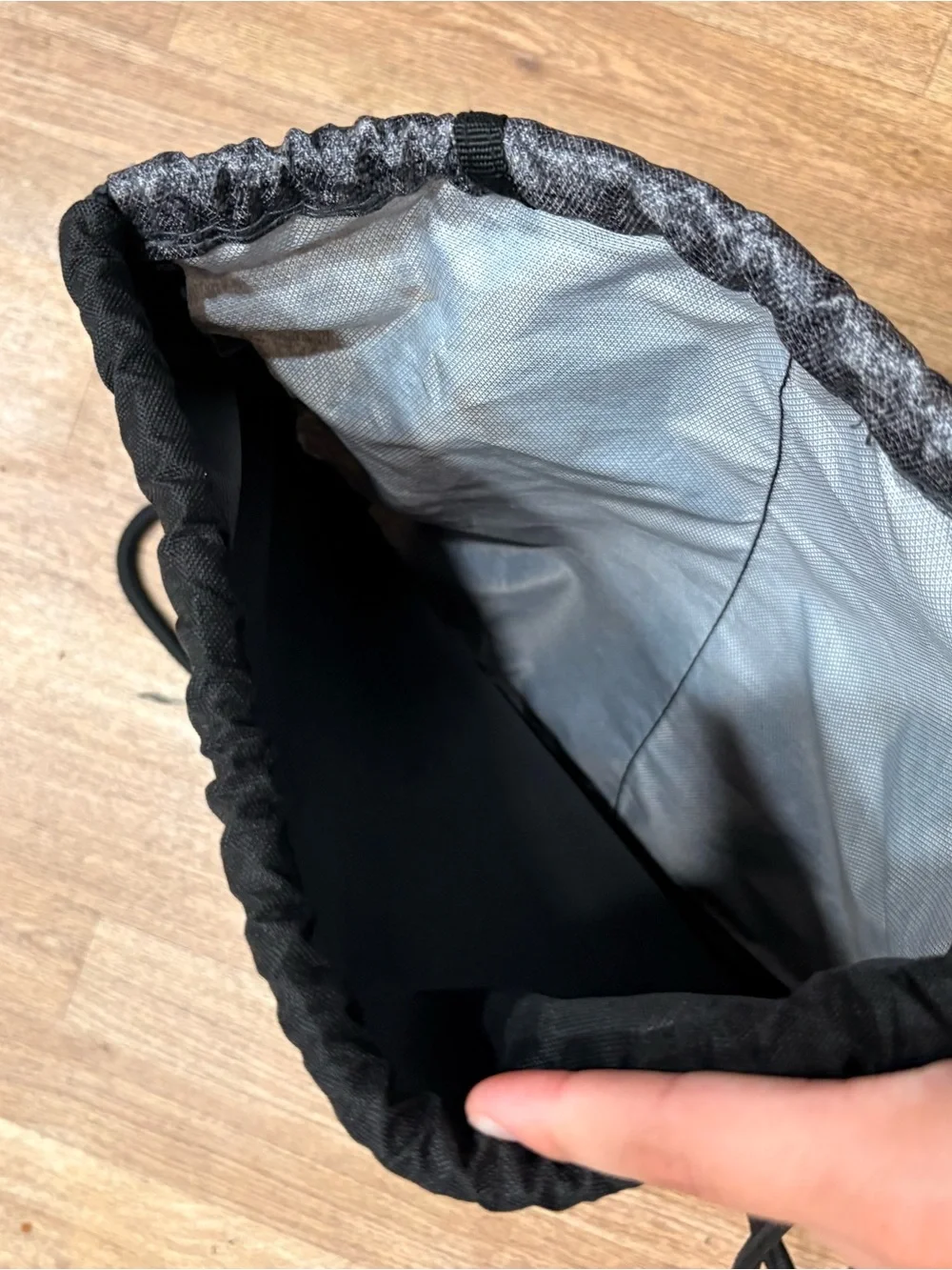 adidas Gray and Black Drawstring bag with Front Zip